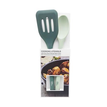 ตะหลิวมีร่องและช้อนซิลิโคน COOK CHARMY CYAN 2 ชิ้น_3