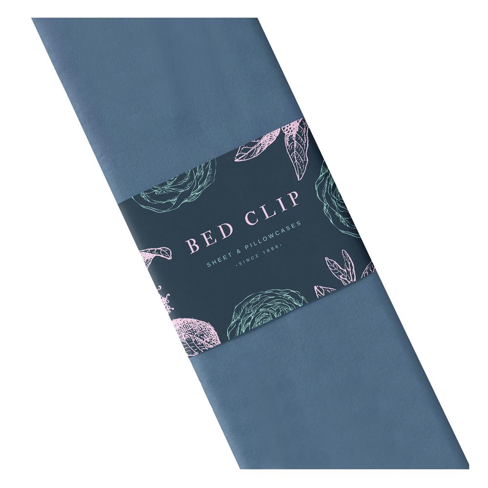ชุดผ้าปูที่นอน 9.5 ฟุต 3 ชิ้น BED CLIP MICROTEX สี GREY BLUE