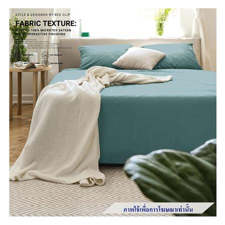 ผ้าปูที่นอน 9.5 ฟุต BED CLIP MICROTEX M15 สี LIGHT BLUE_0