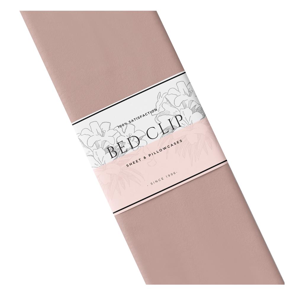ผ้าปูที่นอน 9.5 ฟุต BED CLIP MICROTEX M08 สี PINK