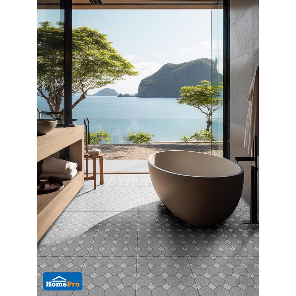 กระเบื้องพื้นพอร์ซเลน  40x40 ซม. TARA เคลย์ตัน เทา A 0.96 ตร.ม.