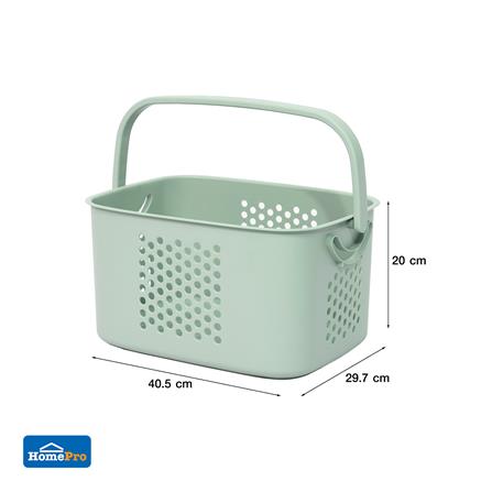 ตะกร้าผ้าเหลี่ยมเตี้ย PLIM CIRCULAR 1026 สีเขียว_6