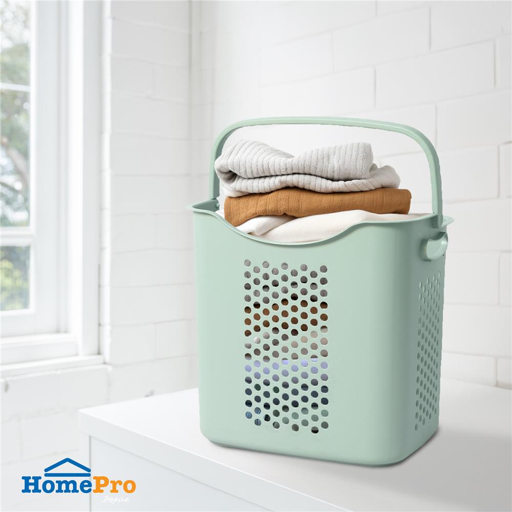 ตะกร้าผ้าเหลี่ยมสูง PLIM CIRCULAR 1025 สีเขียว