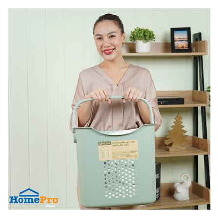 ตะกร้าผ้าเหลี่ยมสูง PLIM CIRCULAR 1025 สีเขียว_5