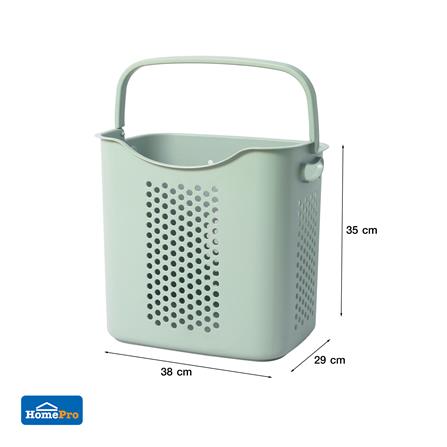 ตะกร้าผ้าเหลี่ยมสูง PLIM CIRCULAR 1025 สีเขียว_6