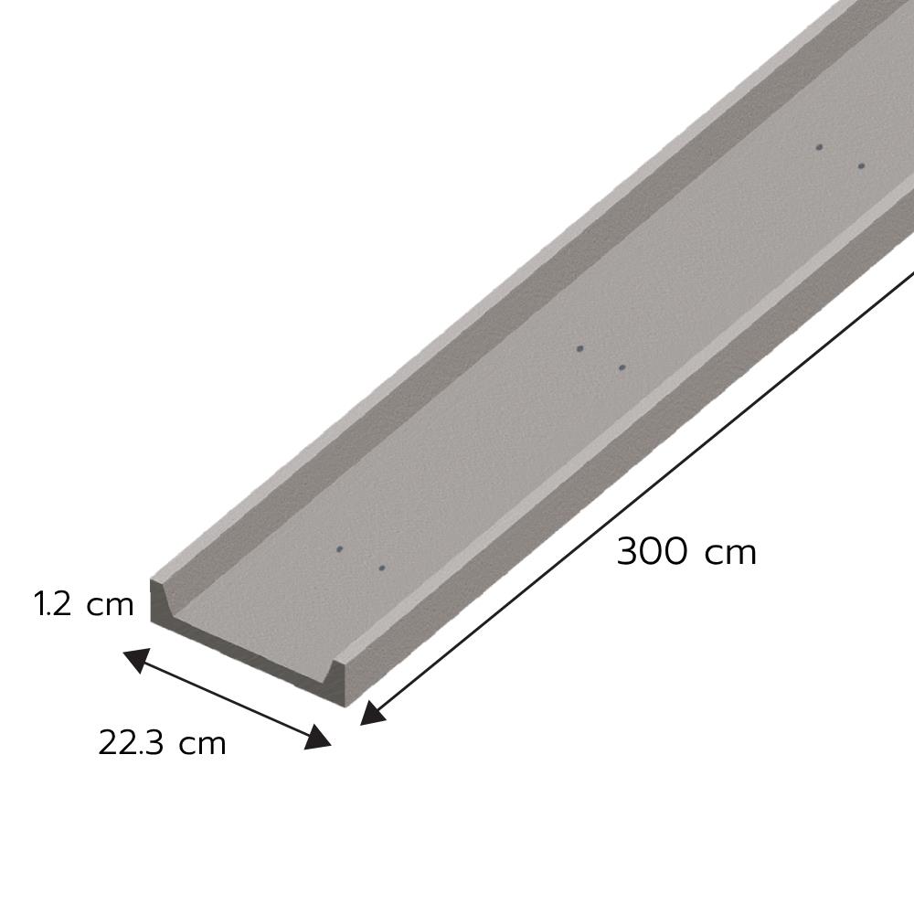 ไม้ตกแต่งซีเฟรม DURAONE มีสกรู 22.3X300X1.2 ซม. สีซีเมนต์