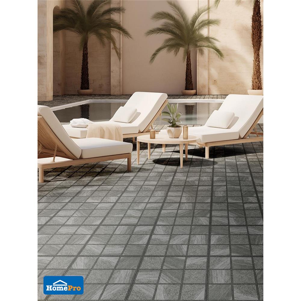 กระเบื้องพื้นพอร์ซเลน  40x40 ซม. TARA โซล เทาเข้ม A 0.96 ตร.ม.