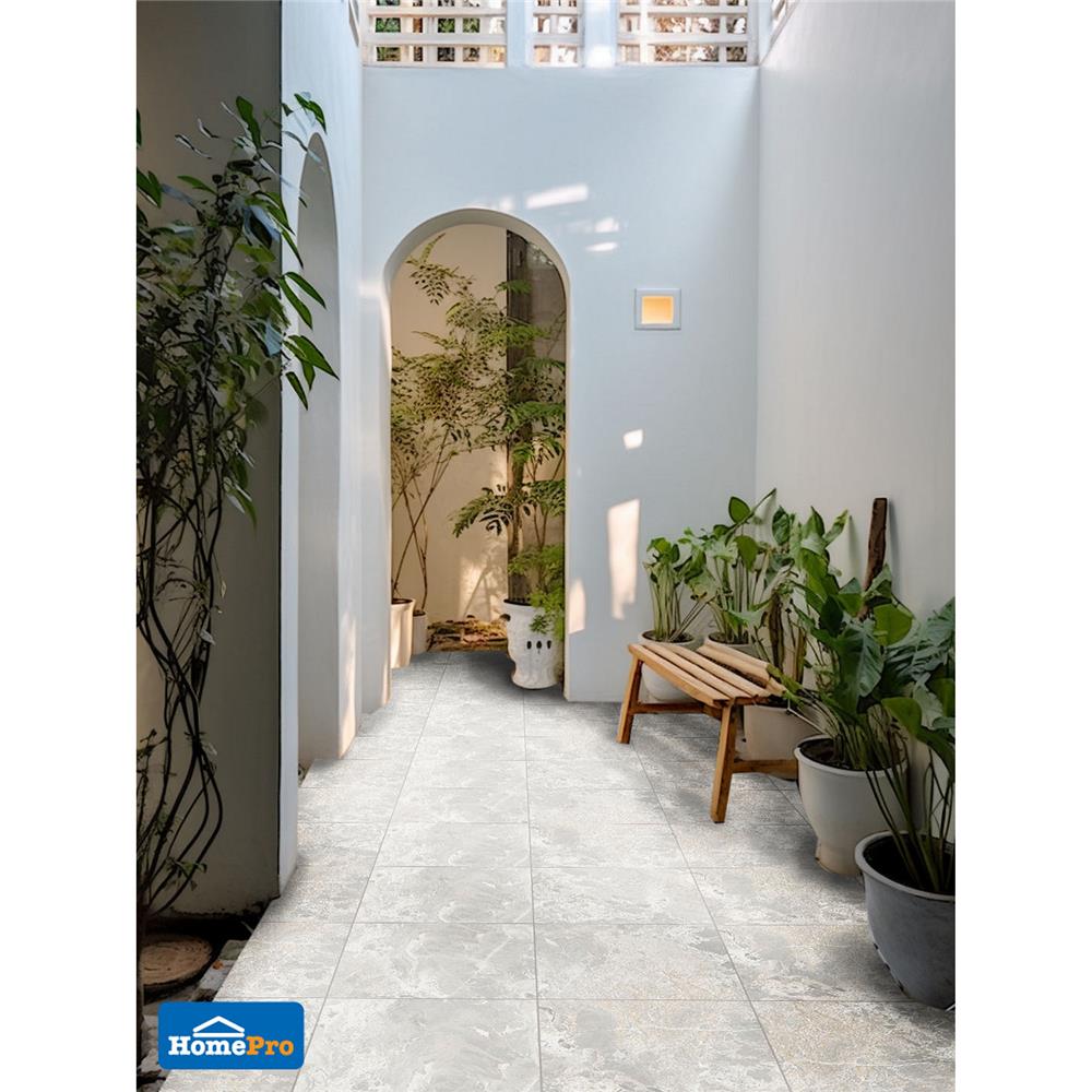 กระเบื้องพื้นพอร์ซเลน  40x40 ซม. TARA บราเก้ เทาอ่อน A 0.96 ตร.ม.