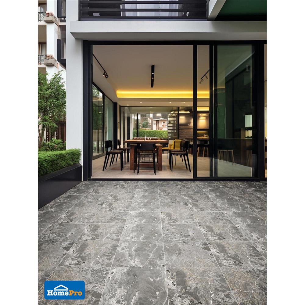 กระเบื้องพื้นพอร์ซเลน  40x40 ซม. TARA บราเก้ เทาเข้ม A 0.96 ตร.ม.