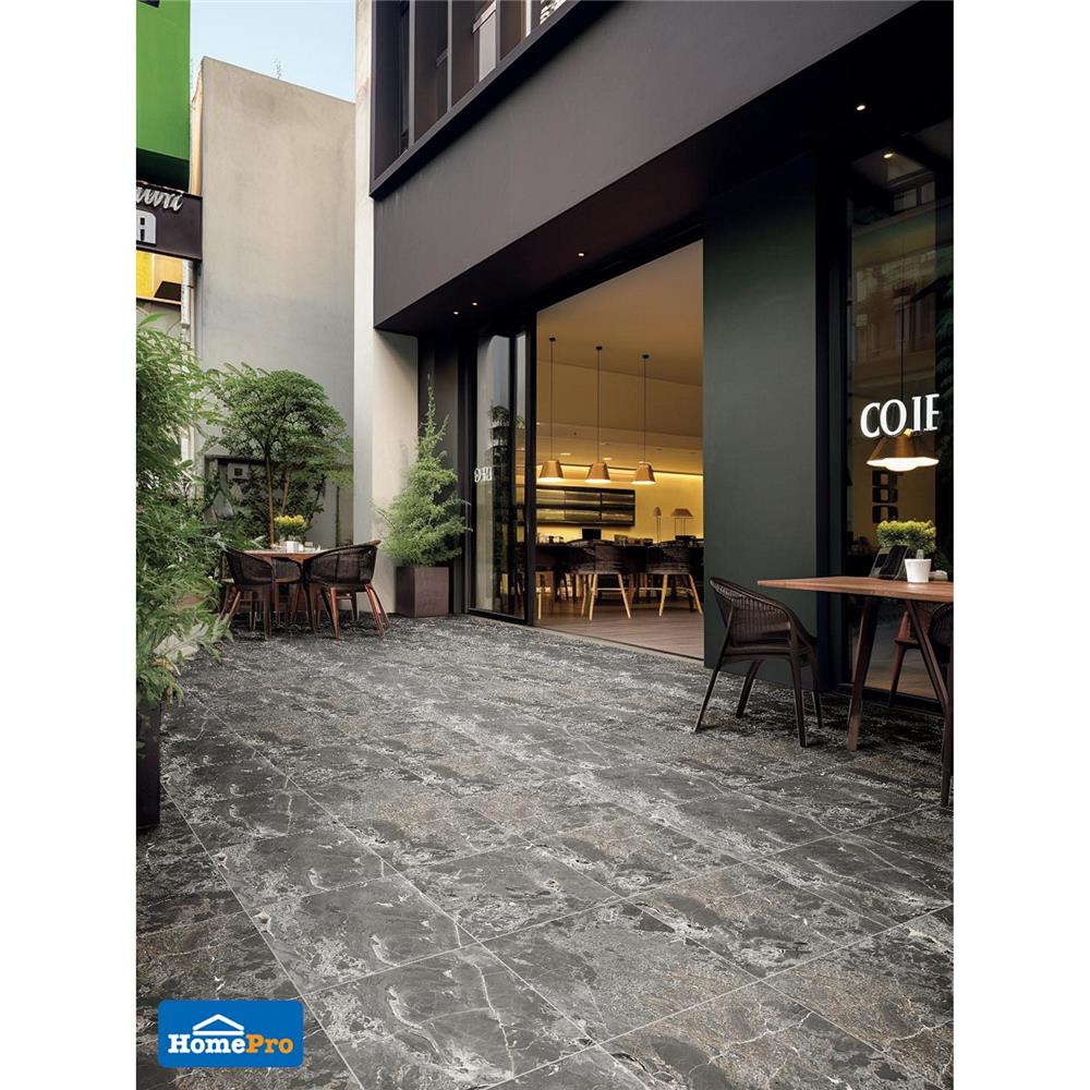 กระเบื้องพื้นพอร์ซเลน  40x40 ซม. TARA บราเก้ เทาเข้ม A 0.96 ตร.ม.