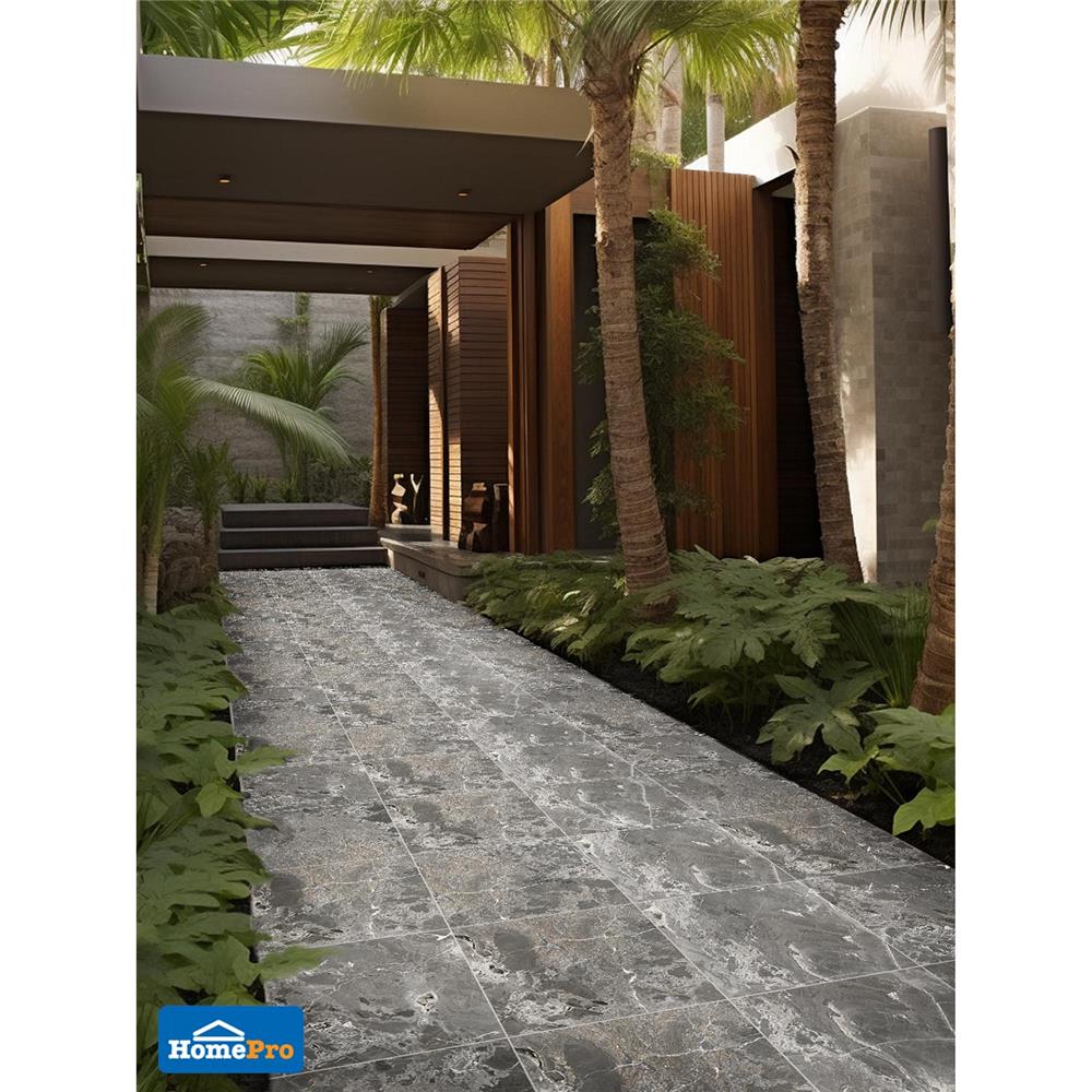 กระเบื้องพื้นพอร์ซเลน  40x40 ซม. TARA บราเก้ เทาเข้ม A 0.96 ตร.ม.