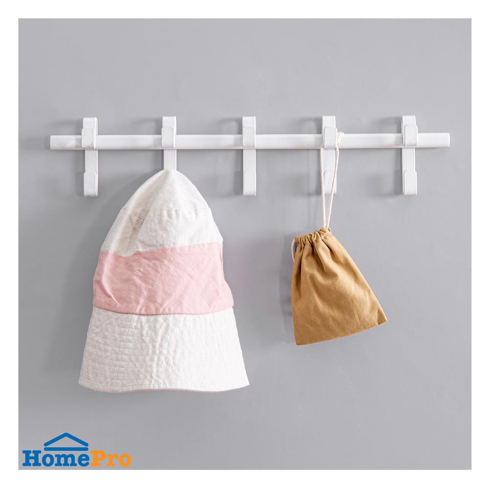 ขอแขวนติดผนัง 5 ขอ STACKO FLEXI 50x3.5x10 ซม. สีขาว