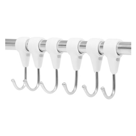 ราวแขวนติดเทปกาว 42.3 ซม. พร้อมขอแขวน 6 ชิ้น PLIM 5460 สีขาว_3