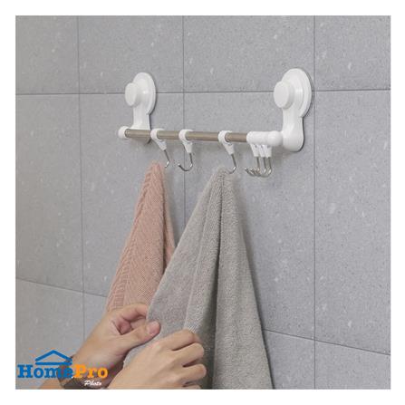 ราวแขวนสุญญากาศ 42.2 ซม. พร้อมขอแขวน 6 ชิ้น PLIM SL5070 สีขาว_3