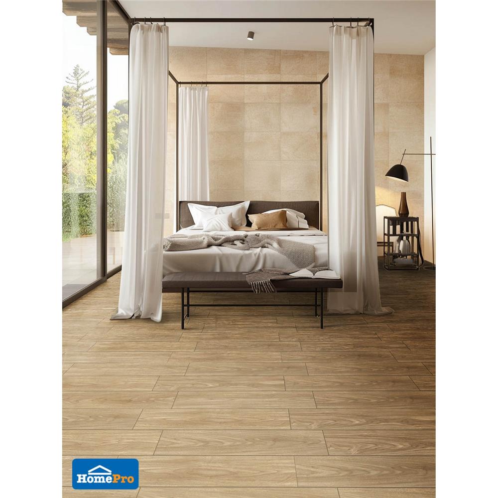 กระเบื้องพื้น 15x90 ซม. TARA เวียนนา น้ำตาลอ่อน A 1.215 ตร.ม.