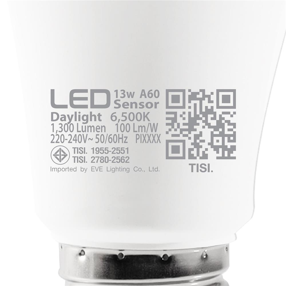 หลอด LED EVE A60 LIGHT SENSOR 13 วัตต์ DAYLIGHT E27