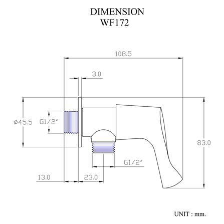 วาล์วฝักบัว 1 ทาง HANG WF-172 สีโครม_1
