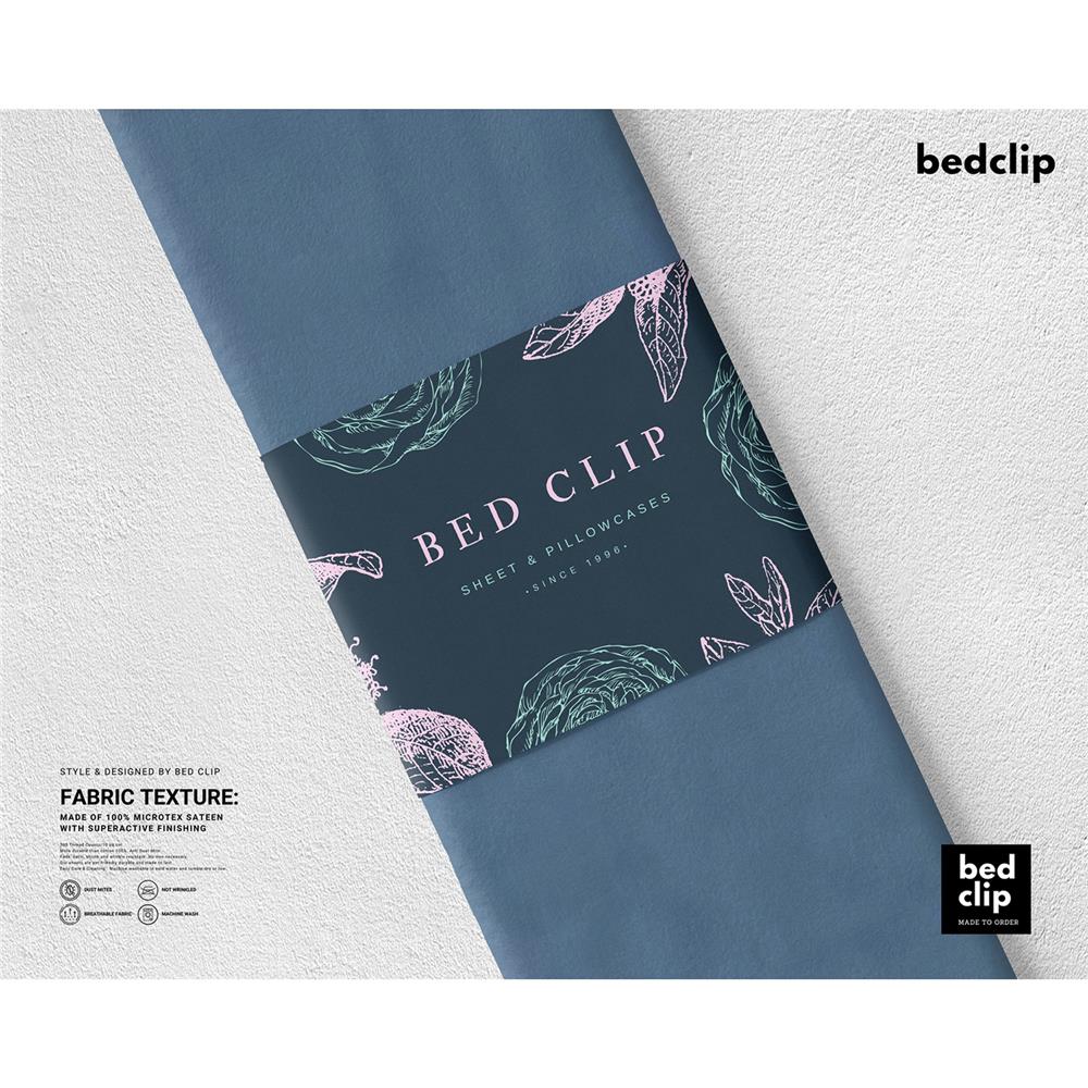 ปลอกผ้านวม BED CLIP MICROTEX 110X100 นิ้ว สี GREY BLUE