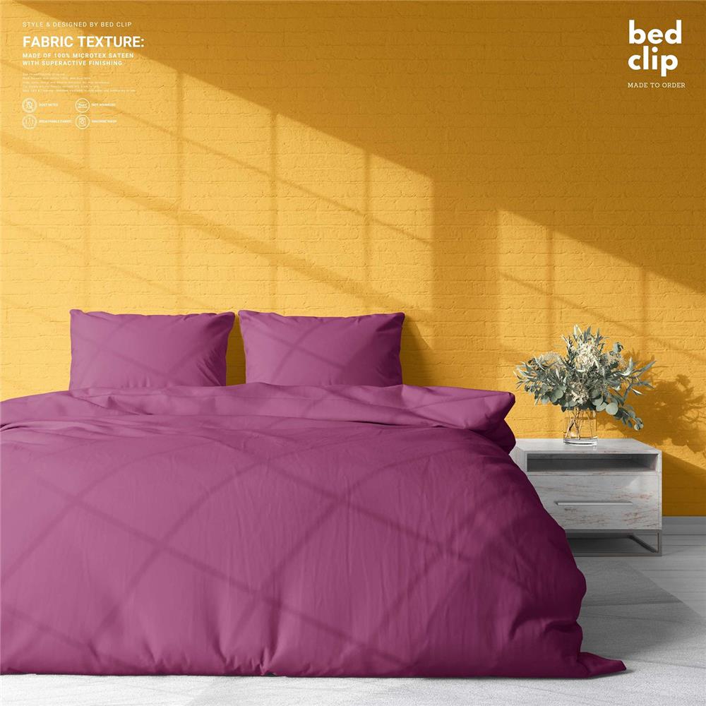 ปลอกผ้านวม BED CLIP MICROTEX 100X80 นิ้ว สี DARK PINK