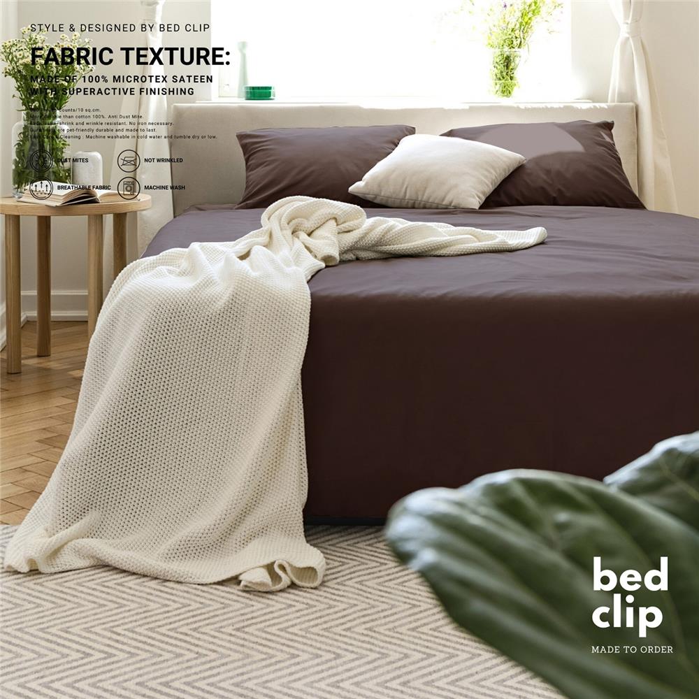 ปลอกผ้านวม BED CLIP MICROTEX 110X100 นิ้ว สี BROWN