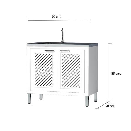 ตู้ตั้งพื้น CABIN HARPER 1 หลุม 1 ที่พัก 90x85 ซม. สีขาว_6