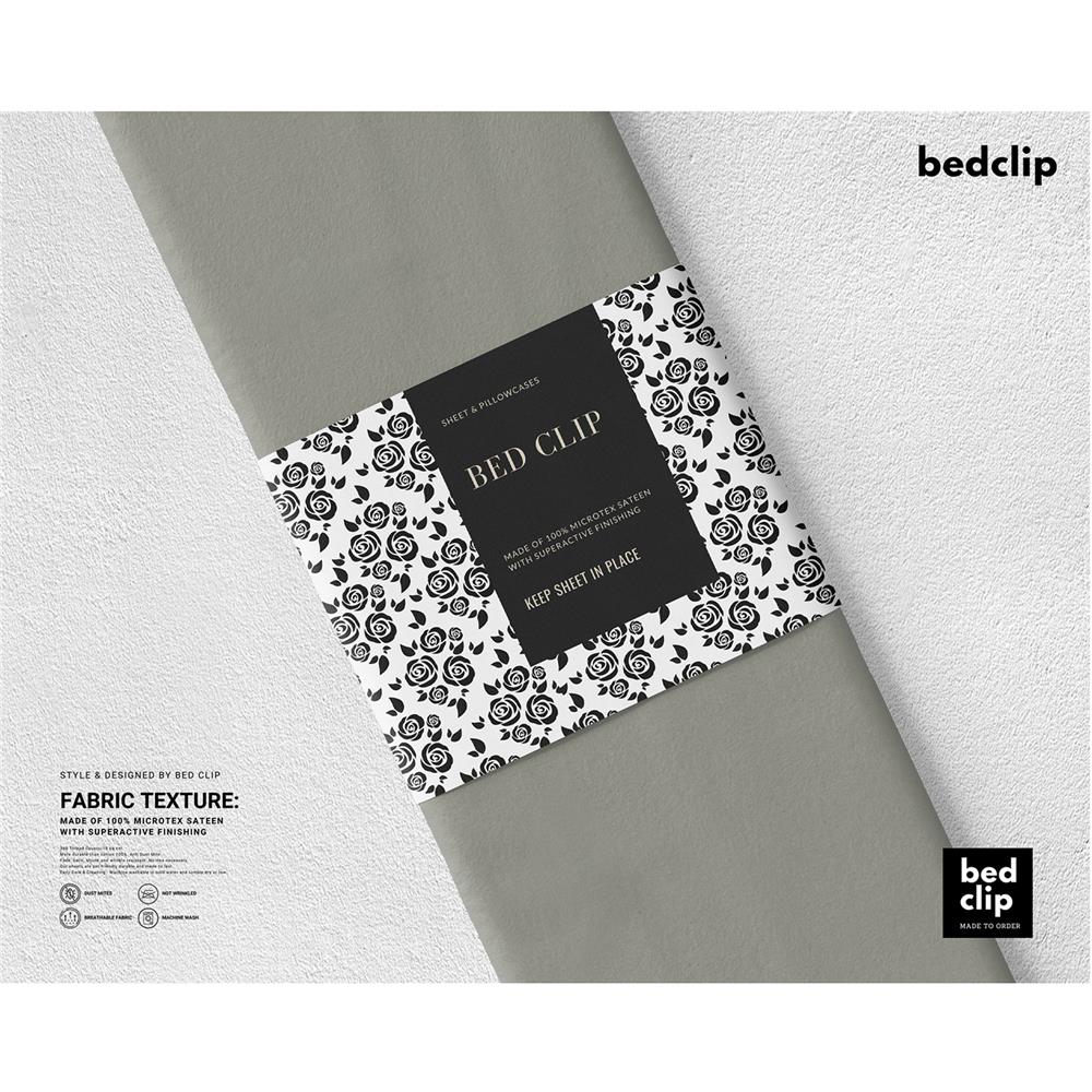 ปลอกผ้านวม BED CLIP MICROTEX 100X80 นิ้ว สี GREY
