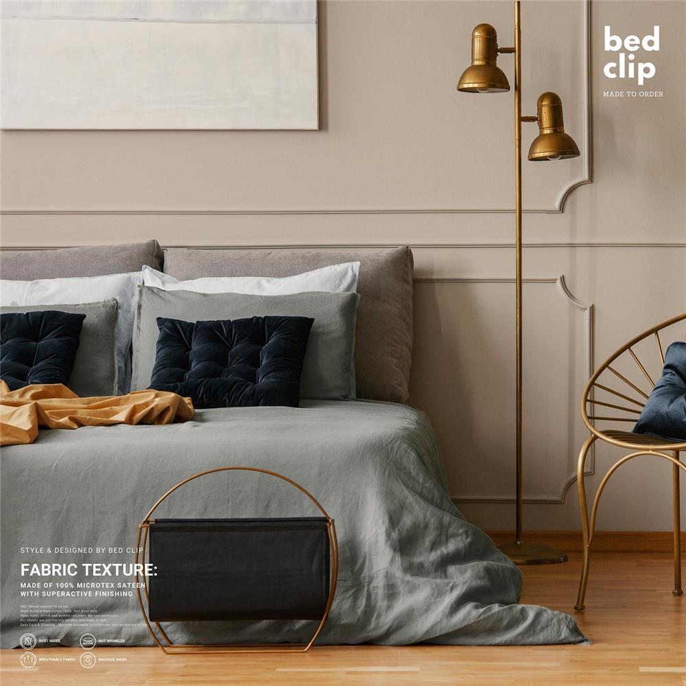 ปลอกผ้านวม BED CLIP MICROTEX 100X80 นิ้ว สี GREY