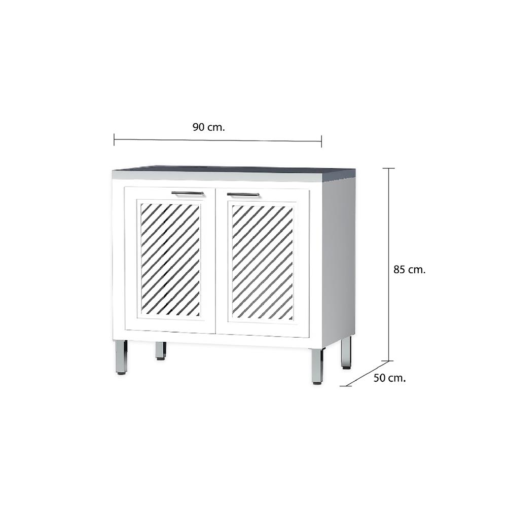 ตู้ตั้งพื้น CABIN HARPER ท็อปเรียบ 90x85 ซม. สีขาว