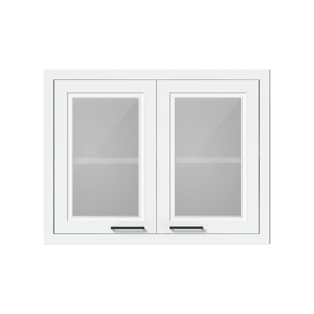 ตู้แขวนบานกระจกคู่ CABIN HARPER 88x68 ซม. สีขาว