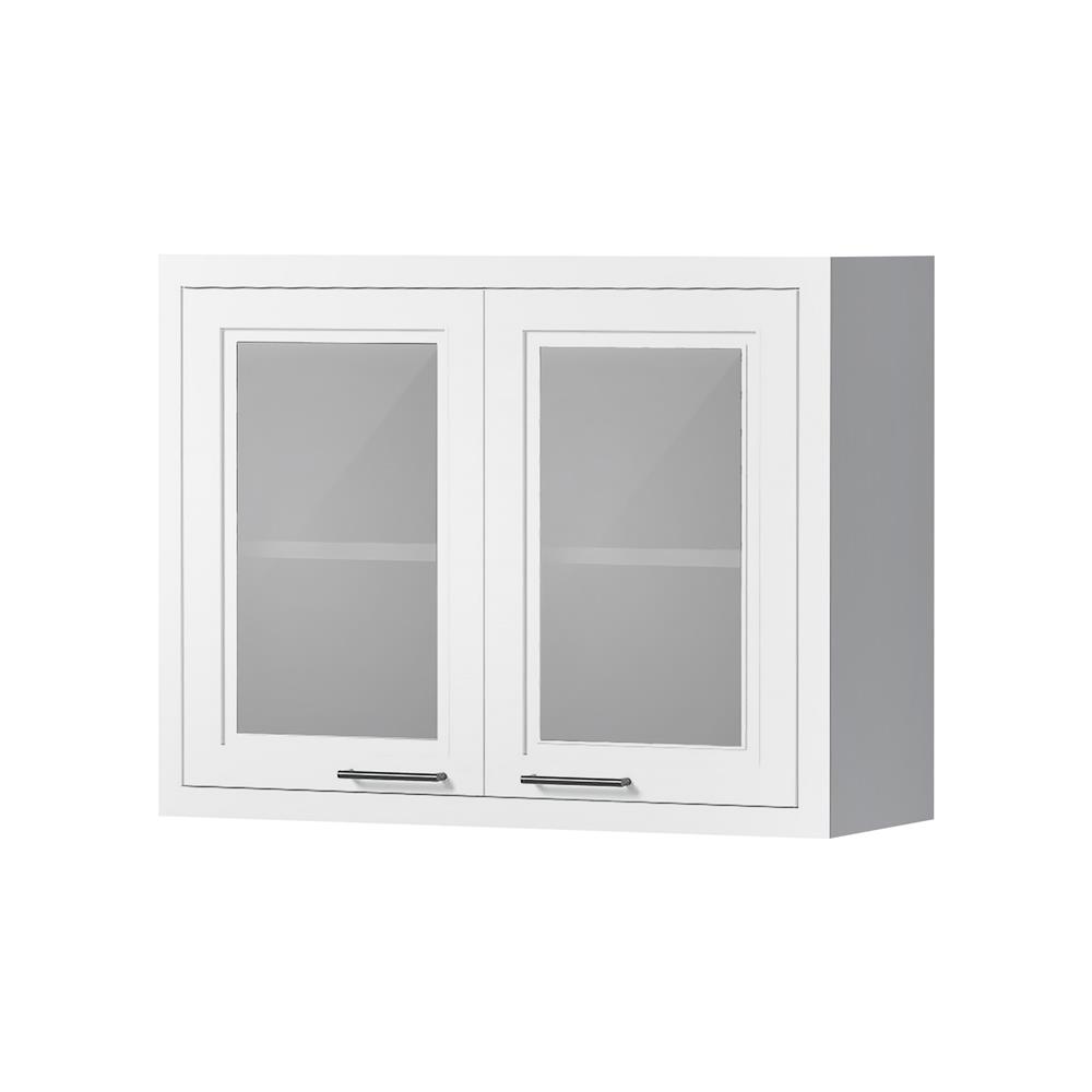 ตู้แขวนบานกระจกคู่ CABIN HARPER 88x68 ซม. สีขาว