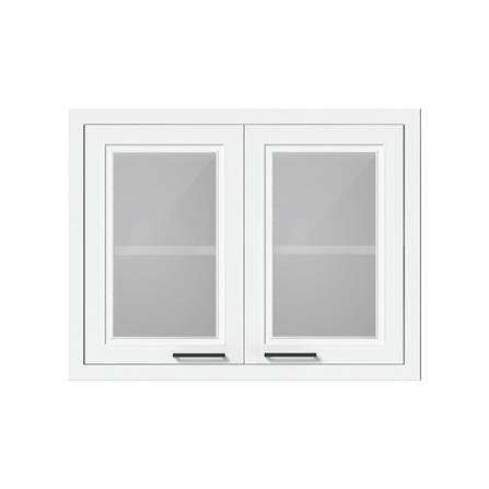 ตู้แขวนบานกระจกคู่ CABIN HARPER 88x68 ซม. สีขาว