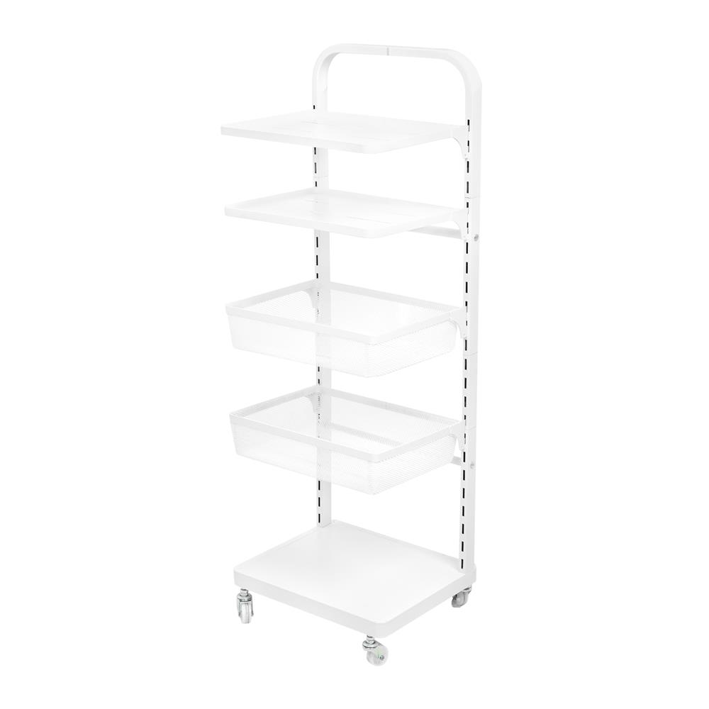 ชั้นวาง 5 ชั้น มีล้อ STACKO BRISK 35.5x30.7x103 ซม. สีขาว_0