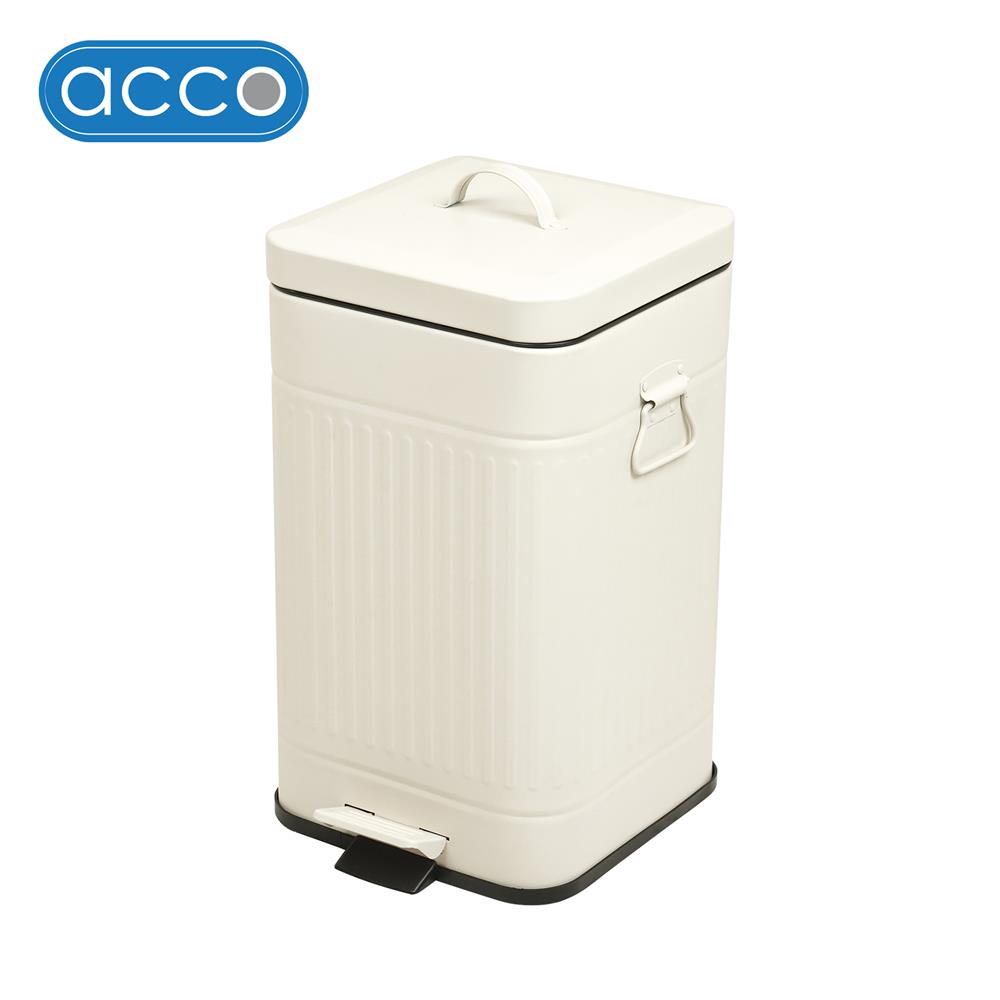 ถังขยะเหยียบเหลี่ยม ACCO META 12 ลิตร สีครีม_1