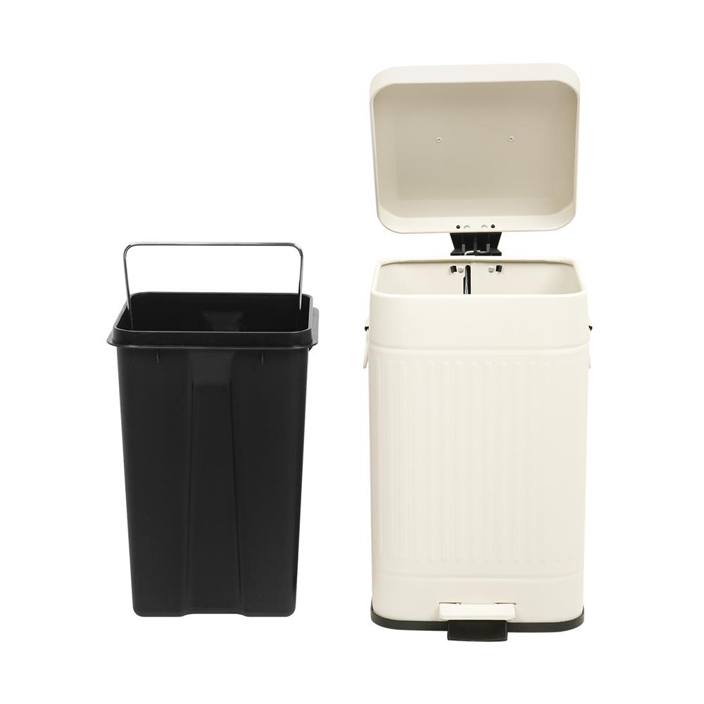 ถังขยะเหยียบเหลี่ยม ACCO META 12 ลิตร สีครีม