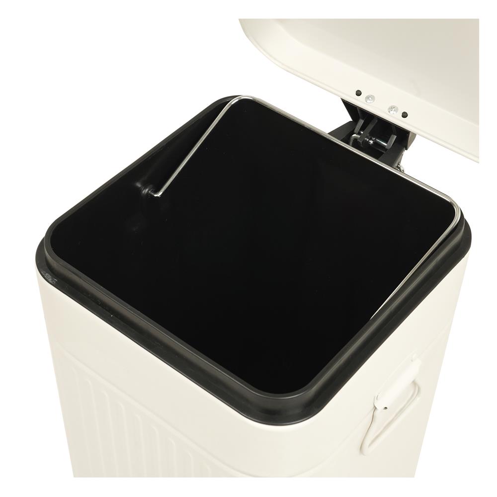 ถังขยะเหยียบเหลี่ยม ACCO META 12 ลิตร สีครีม