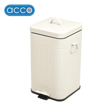 ถังขยะเหยียบเหลี่ยม ACCO META 12 ลิตร สีครีม