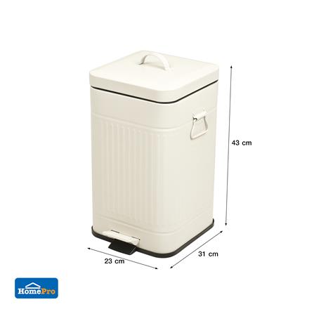 ถังขยะเหยียบเหลี่ยม ACCO META 12 ลิตร สีครีม_10