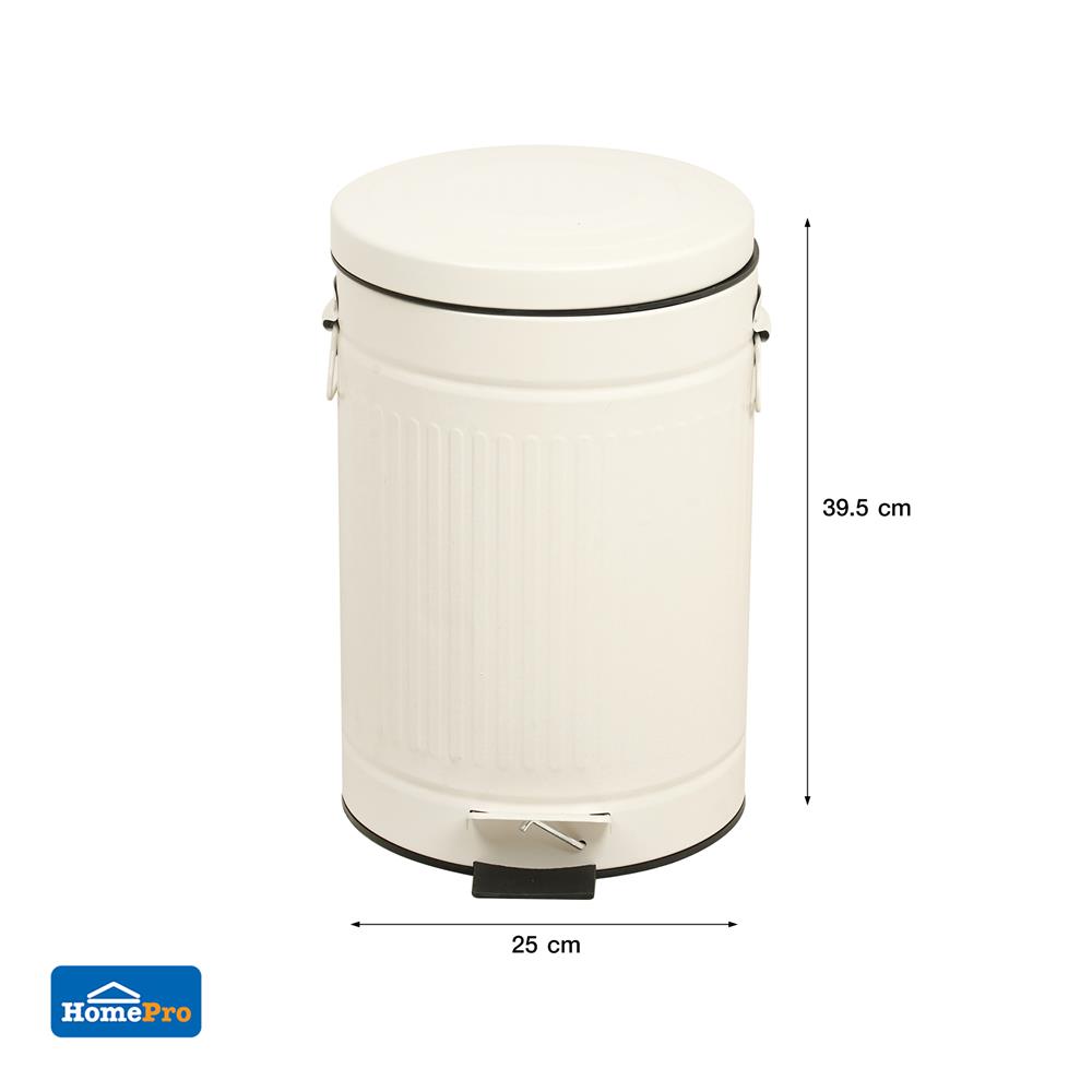 ถังขยะเหยียบกลม ACCO META 12 ลิตร สีครีม