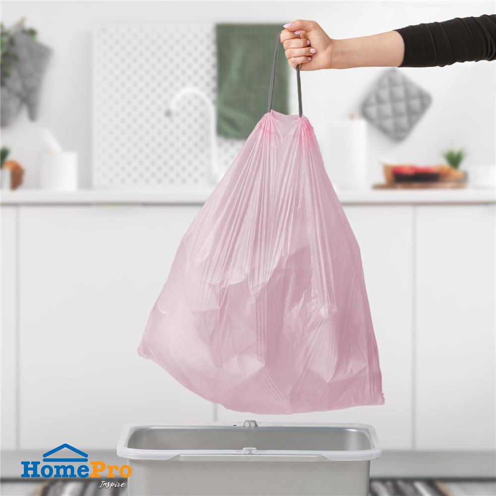 ถุงขยะหูผูก ACCO 18x20 นิ้ว 60 ใบ สีชมพู