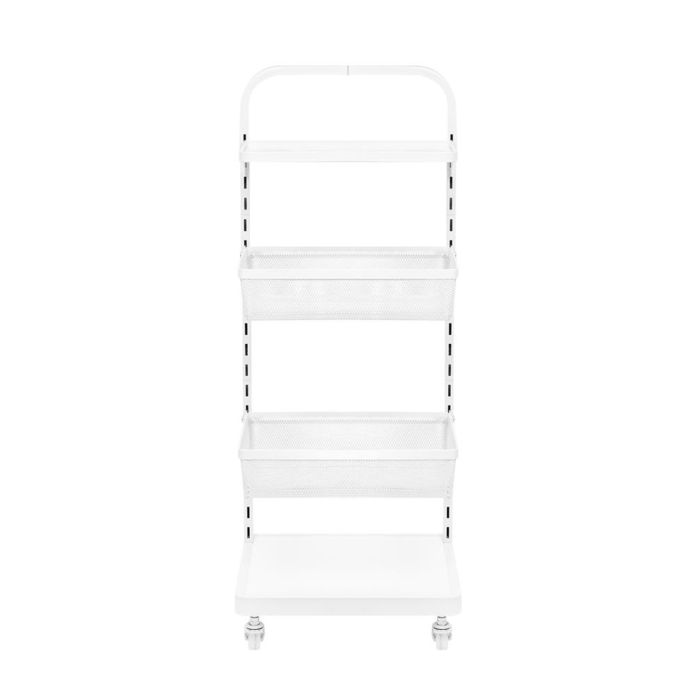 ชั้นวาง 4 ชั้น มีล้อ STACKO BRISK 35.5x30.7x89.6 ซม. สีขาว