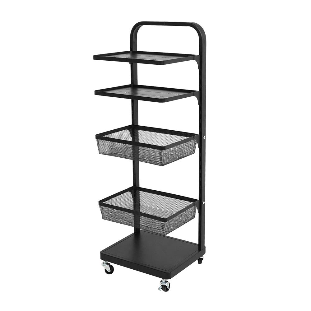 ชั้นวาง 5 ชั้น มีล้อ STACKO BRISK 35.5x30.7x103.6 ซม. สีดำ_1