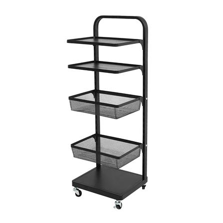 ชั้นวาง 5 ชั้น มีล้อ STACKO BRISK 35.5x30.7x103.6 ซม. สีดำ