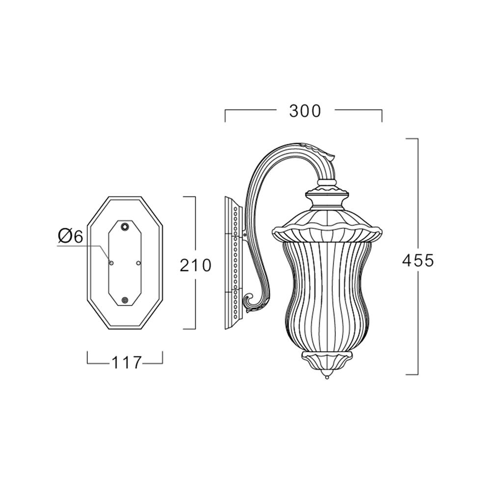 ไฟกิ่งภายนอก L&E 36-01947 สีทองแดง