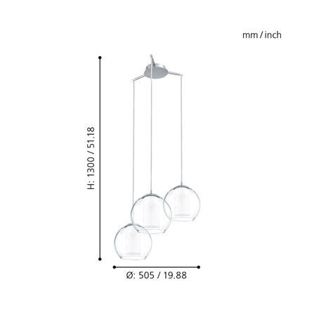 ไฟช่อ EGLO BOLSANO 92762 สีใส/เงิน 3 หัว_3
