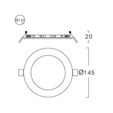 ดาวน์ไลท์ LED LUMAX 20-A0712 5.7 นิ้ว 9 วัตต์ WARM WHITE สีขาว_7