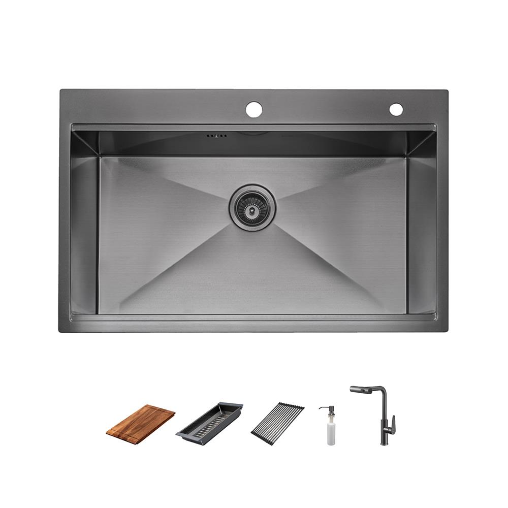 ซิงค์ฝัง 1 หลุม MEX ST821GM สีเทาดำ