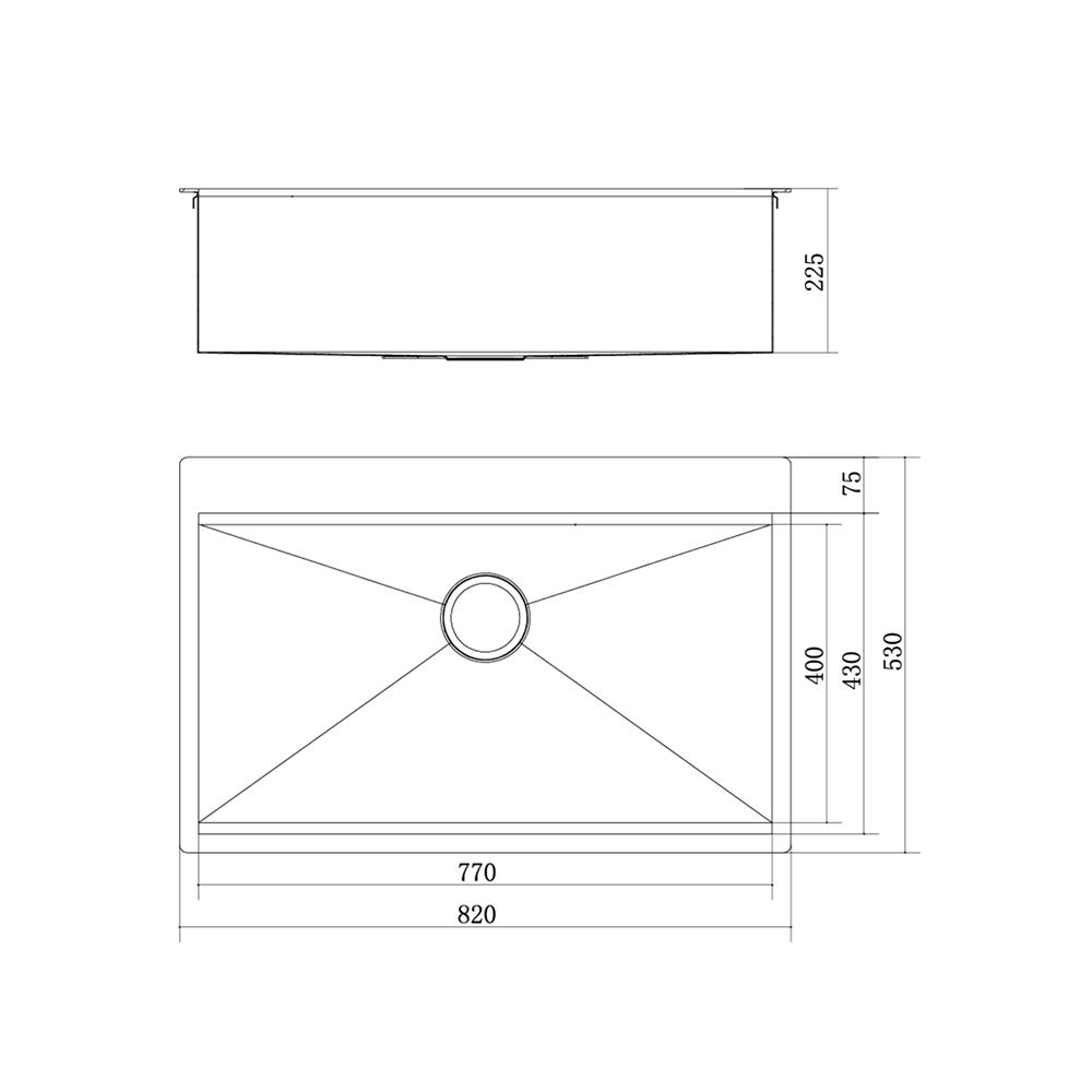 ซิงค์ฝัง 1 หลุม MEX ST821GM สีเทาดำ