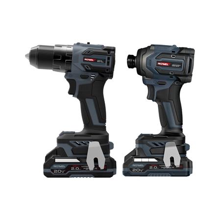 ชุดสว่านและไขควงกระแทกไร้สาย (พร้อมแบตเตอรี่) ROWEL RW-PT-CSD201 20 โวลต์