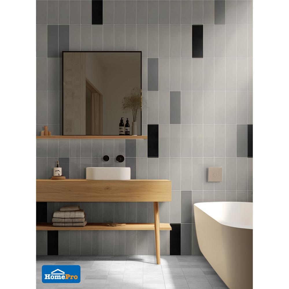 กระเบื้องผนัง 10x30 ซม. TARA กลอสซี่ แบล็ค A 0.99 ตร.ม.