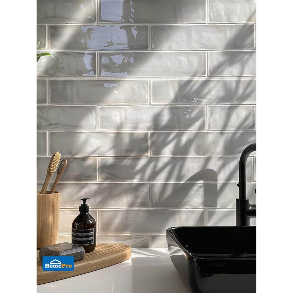 กระเบื้องผนัง 7.5x30 ซม. TARA ฮานา เทาอ่อน A 0.99 ตร.ม.